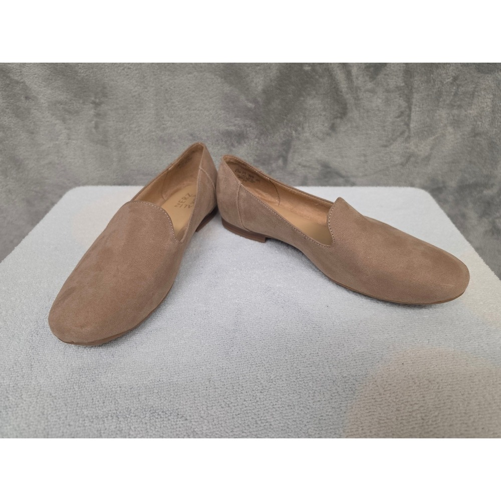 Naturalizer Emiline Tan Taupe Suede Fabric Slip On Loafer Flats Womens 8.5 M